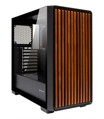 Caja ordenador gaming unykach revelat madeira atx argb cristal templado negra