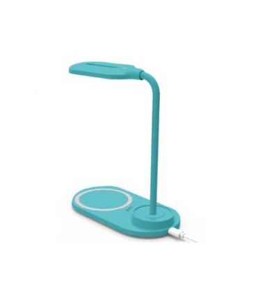 LÁMPARA LED + BASE CARGA QI COOL CELESTE