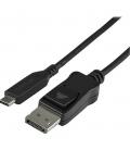 Cable usb tipo c a dp startech 1m - macho - macho - negro