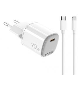 Celly UPTC1USBC20WCTL cargador de dispositivo móvil Cámara digital, Micrófono, Smartphone, Reloj inteligente, Tableta, Teléfono 