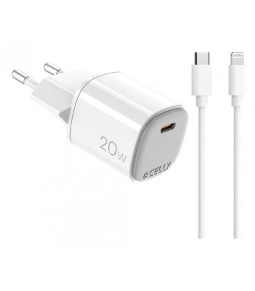 Celly UPTC1USBC20WCTL cargador de dispositivo móvil Cámara digital, Micrófono, Smartphone, Reloj inteligente, Tableta, Teléfono 