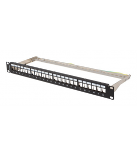 PATCH PANEL LANBERG 24 PUERTOS 1U RACK 19" FTP PARA MODULOS KEYSTONE NEGRO