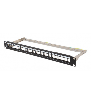 PATCH PANEL LANBERG 24 PUERTOS 1U RACK 19" FTP PARA MODULOS KEYSTONE NEGRO