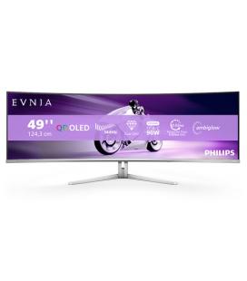 Monitor gaming ultrapanorámico curvo philips evnia 8000 49m2c8900l 49'/ dual qhd/ 0.03ms/ 144hz/ oled/ multimedia/ blanco