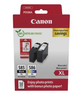 Cartucho tinta canon pg 585xl + pg 586xl + papel fotografico
