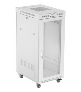 ARMARIO LANBERG RACK 19" 27U 600X800 FLAT PACK PUERTA PERFORADA CON LCD GRIS