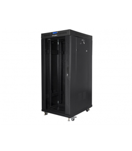 ARMARIO LANBERG RACK 19" 27u 800X1000 FLAT PACK NEGRO PUERTA CRISTAL CON LCD