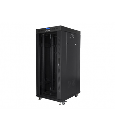 ARMARIO LANBERG RACK 19" 27u 800X1000 FLAT PACK NEGRO PUERTA CRISTAL CON LCD