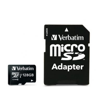 Tarjeta memoria micro sd verbatim 128gb c10 + adaptador
