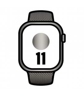 Apple watch series 11/ gps/ cellular/ 42mm/ titanio negro pizarra/ correa negra/ pizarra milanese loop