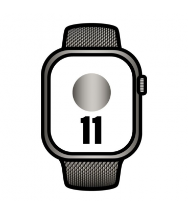 Apple watch series 11/ gps/ cellular/ 42mm/ titanio negro pizarra/ correa negra/ pizarra milanese loop