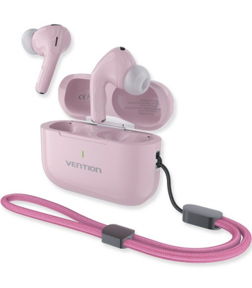 Auriculares bluetooth vention echo lite e11 plus con estuche de carga/ autonomía 30h/ rosas