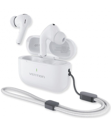 Auriculares bluetooth vention echo lite e11 plus con estuche de carga/ autonomía 30h/ blancos