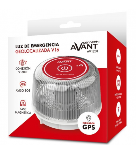 Luz baliza de emergencia para coche avant v16 connected av1201/ homologada/ base imantada/ geolocalizable/ funciona a pilas