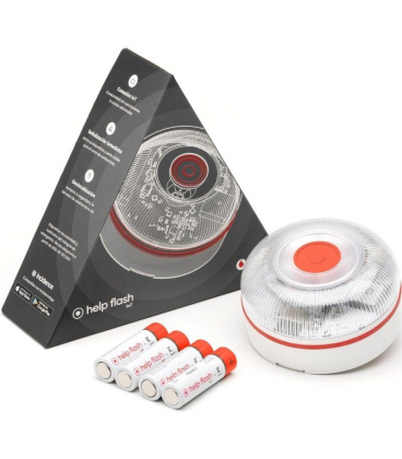 Luz baliza de emergencia para coche help flash v16 connected iot/ homologada/ base imantada/ geolocalizable/ funciona a pilas