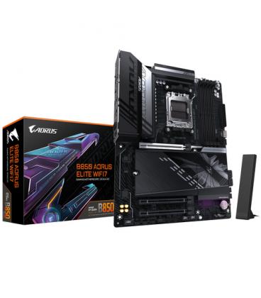 GIGABYTE B850 AORUS ELITE WIFI7 Placa Base - Procesadores AMD Ryzen Serie 9000, VRM digital de 14+2+2 fases, hasta 8200MHz DDR5 
