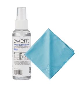 Ewent EW5668 kit de limpieza para computadora Pantallas / Plásticos, Universal Kit de limpieza para equipos 100 ml