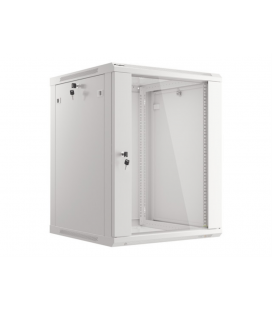 ARMARIO LANBERG MURAL RACK 19" 15U 600X600 FLAT PACK GRIS PUERTA CRISTAL