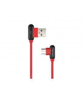 CABLE NATEC USB-C MACHO A USB-A 2.0 MACHO 1M CONECTORES EN ANGULO ROJO EN CAJA