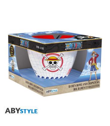 Bowl de ramen con palillos abystyle one piece monkey d. luffy