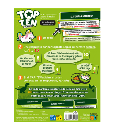 Juego de mesa top ten aventuras