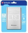 Disco duro externo verbatin store n go 1tb 2.5 pulgadas usb 3.0 plata