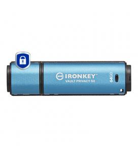 Memoria usb 3.2 kingston 64gb ironkey vault privacy 50 series