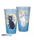 Vaso grande abystyle sailor moon luna y artemisa 400 ml
