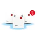 Mesh Set FRITZMESH SET 1600 3-PACK EDITION INTERNATIONAL Doble banda (2,4 GHz / 5 GHz) Wi-Fi 6 (802.11ax) Rojo, Blanco Interno