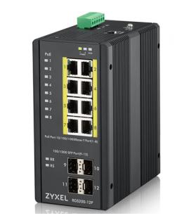 Zyxel RGS200-12P Gestionado L2 Gigabit Ethernet (10/100/1000) Energía sobre Ethernet (PoE) Negro