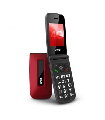 Spc 2342r titan 4g movil senior 2.4" s.help rojo