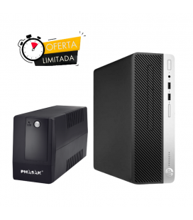 OFERTA OC-4044 + SAI-027 - Combo Ordenador Reacondicionado SFF HP Prodesk 400 g5/i5-8th/16Gb/256GB M2/W11 Pro + SAI phasak 600va