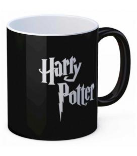 Taza sd toys harry potter logo ceramica negra
