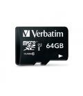 Tarjeta memoria micro sd verbatim 64gb c10 + adaptador