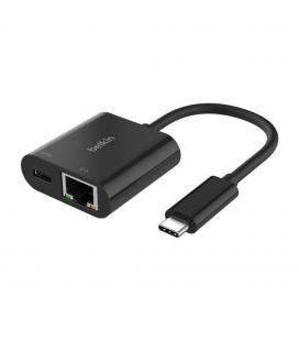 Adaptador usb tipo c a usb tipo c - rj45 belkin macho - hembra - negro