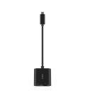 Adaptador usb tipo c a usb tipo c - rj45 belkin macho - hembra - negro