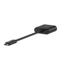 Adaptador usb tipo c a usb tipo c - rj45 belkin macho - hembra - negro