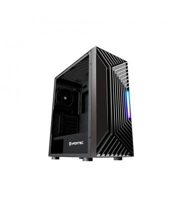 Caja ordenador gaming nfortec nervia atx argb cristal templado negra