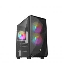 Caja ordenador gaming nfortec dys matx argb cristal templado negra