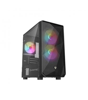 Caja ordenador gaming nfortec dys matx argb cristal templado negra