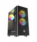 Caja ordenador gaming nfortec caelum atx rgb cristal templado negra