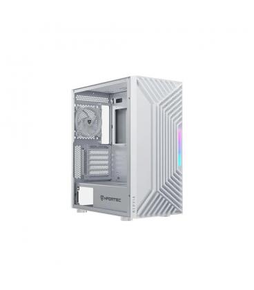 Caja ordenador gaming nfortec nervia atx argb cristal templado blanca
