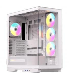 Caja ordenador gaming nfortec ursa e - atx argb cristal templado blanca