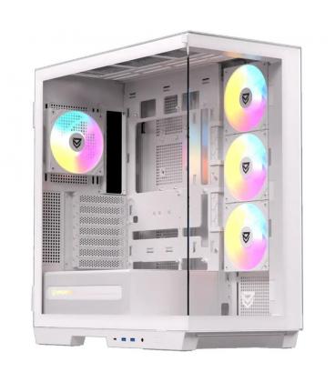 Caja ordenador gaming nfortec ursa e - atx argb cristal templado blanca