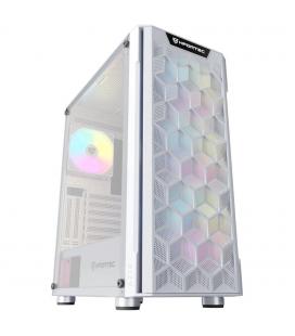Caja ordenador gaming nfortec azir atx argb cristal templado blanco