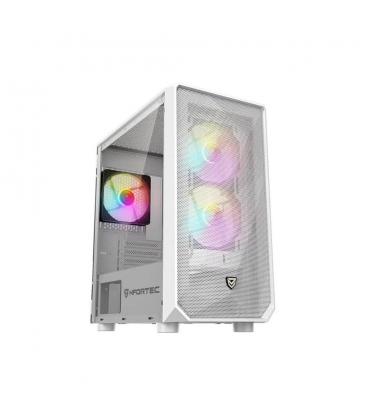 Caja de pc gaming nfortec dys torre micro - atx a - rgb c. templado 3x120 inc. blanc