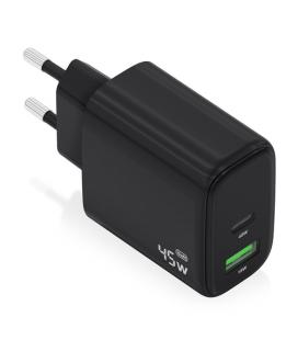 Cargador de pared gan aisens a110-0972/ 1xusb tipo-c/ 1xusb/ 45w/ negro