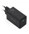 Cargador de pared gan aisens asch-65w3p073-bk/ 2xusb tipo-c/ 1xusb/ 65w/ negro