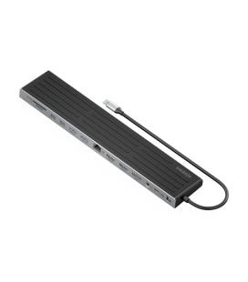 Hub usb tipo-c aisens asuc-13p042-gr/ 2xusb tipo-c/ 1xusb tipo-c pd/ 2xusb/ 2xhdmi/ 1xdisplayport/ 1xlector de tarjetas/ 1xjack