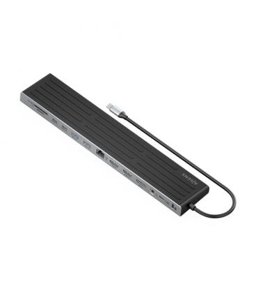 Hub usb tipo-c aisens asuc-13p042-gr/ 2xusb tipo-c/ 1xusb tipo-c pd/ 2xusb/ 2xhdmi/ 1xdisplayport/ 1xlector de tarjetas/ 1xjack